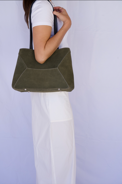 Mini Trazzo Tote Bag Olive