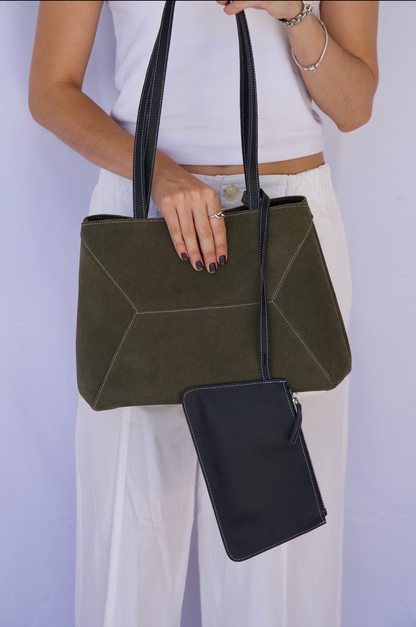 Mini Trazzo Tote Bag Olive