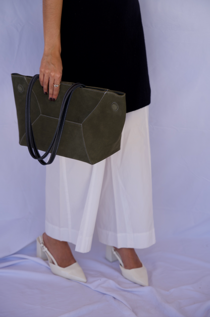 Mini Trazzo Tote Bag Olive